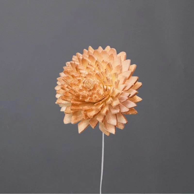 L-3394-852 索拉尖葉菊花插-小(噴漆) 暮光銅珠光