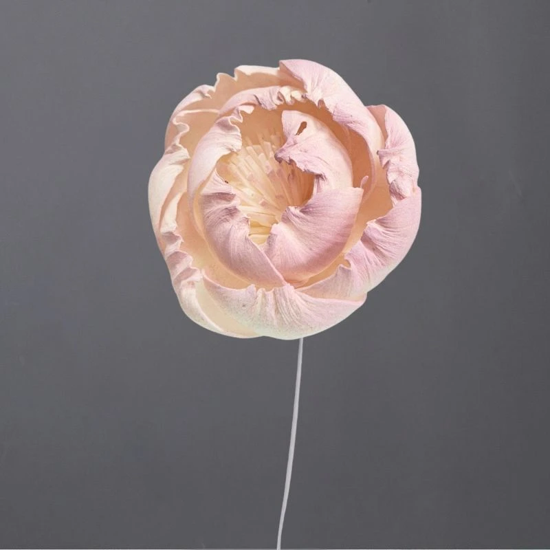 L-3296-122 索拉牡丹花插(噴漆) 奶霜粉