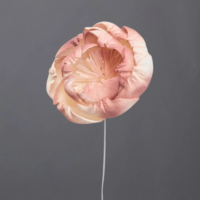 L-3296-146 索拉牡丹花插(噴漆) 微醺粉
