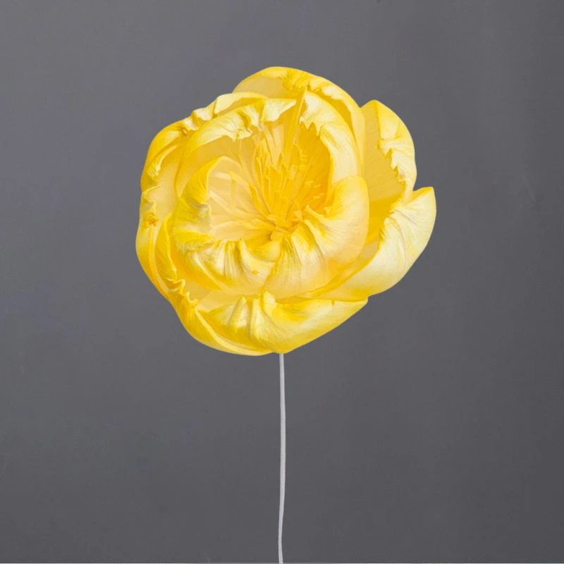 L-3296-532 索拉牡丹花插(噴漆) 檸檬黃