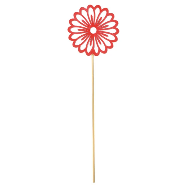 JP-78-003 金屬色簍空花型花插/4入 紅