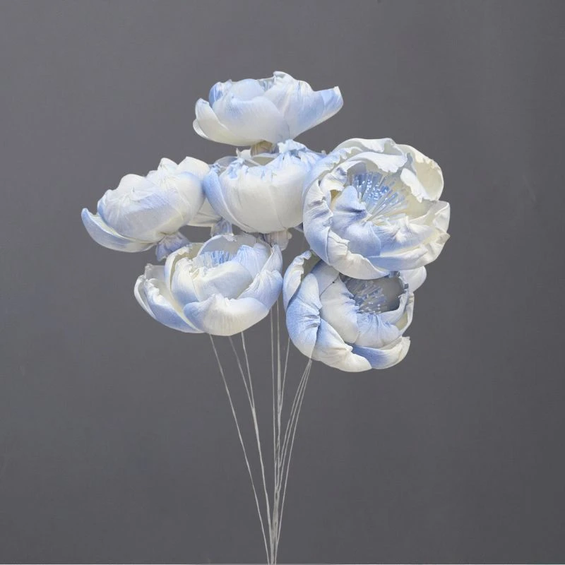 L-3296-691 索拉牡丹花插(噴漆) 月光藍珠光