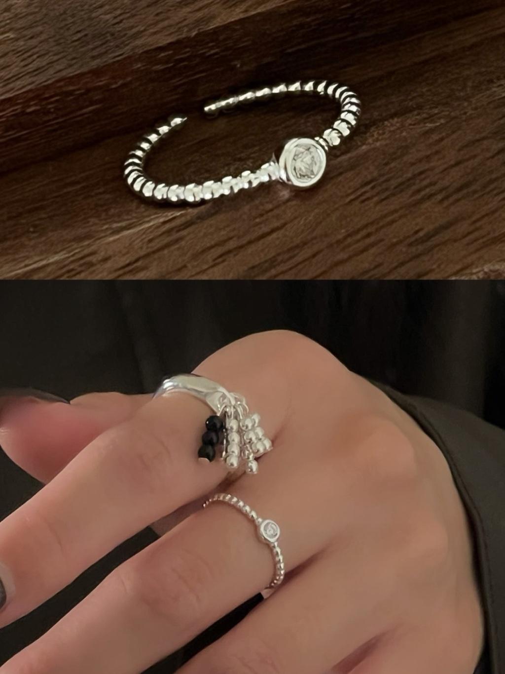925純銀 小水鑽細圈戒指