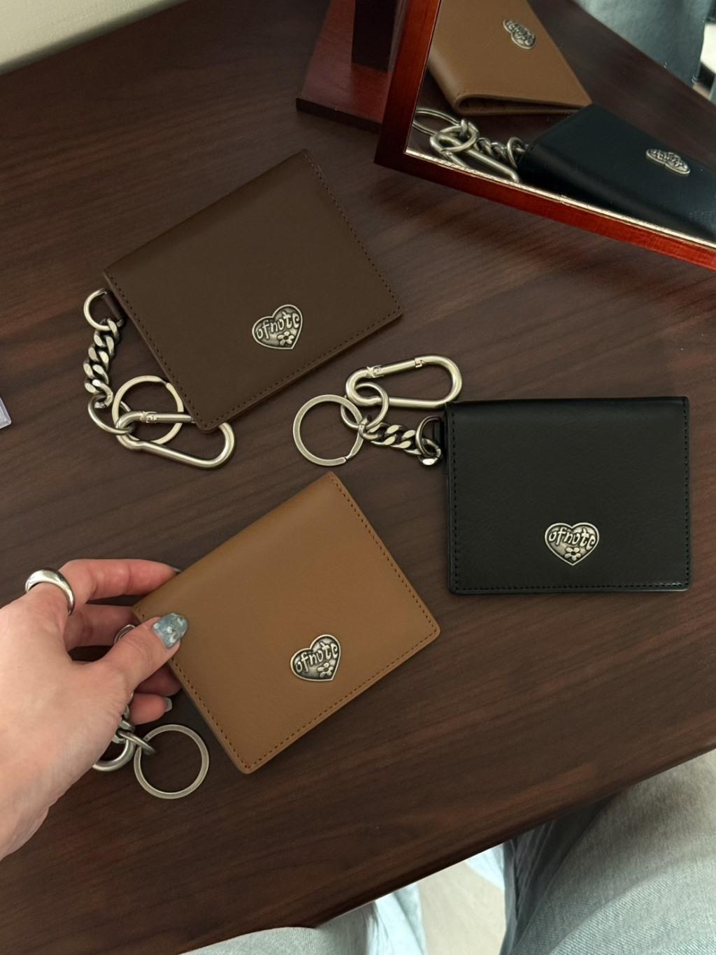 bucks&leather 牛皮對折卡夾