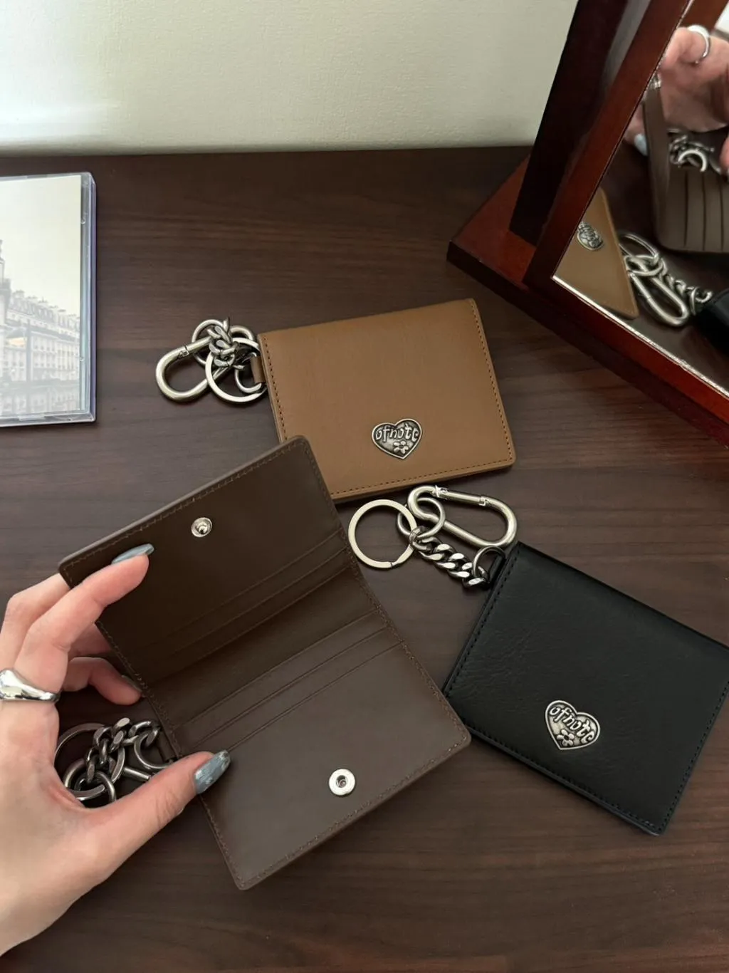 bucks&leather 牛皮對折卡夾