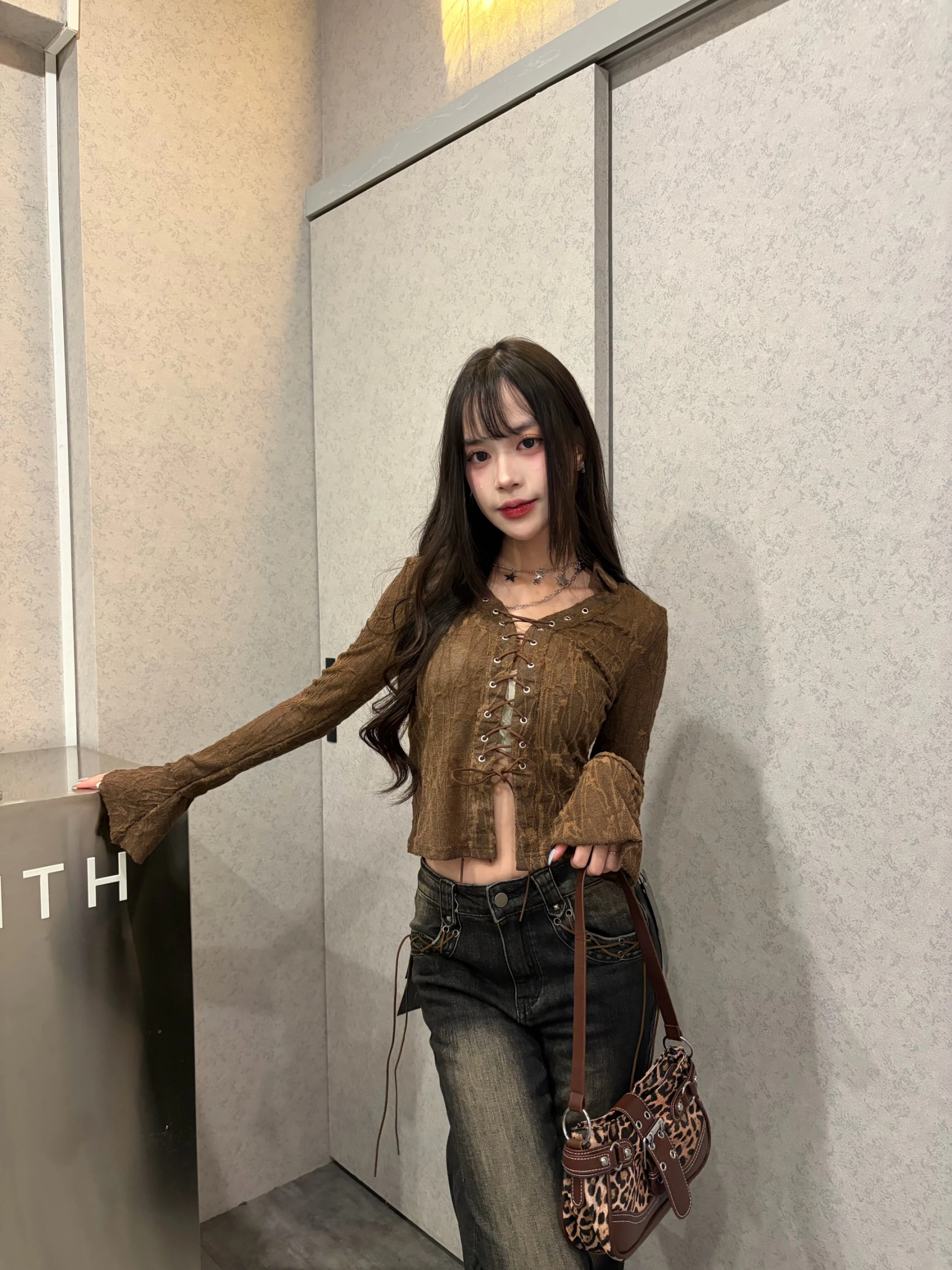 交叉薄紗防曬罩衫