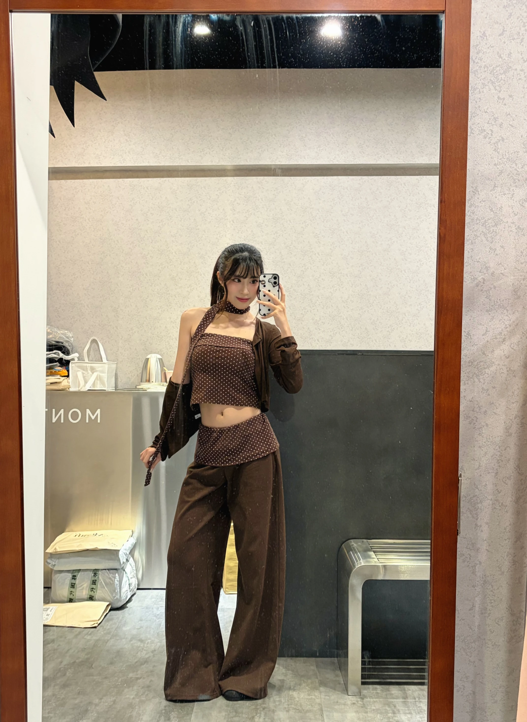 波點飄帶三件套