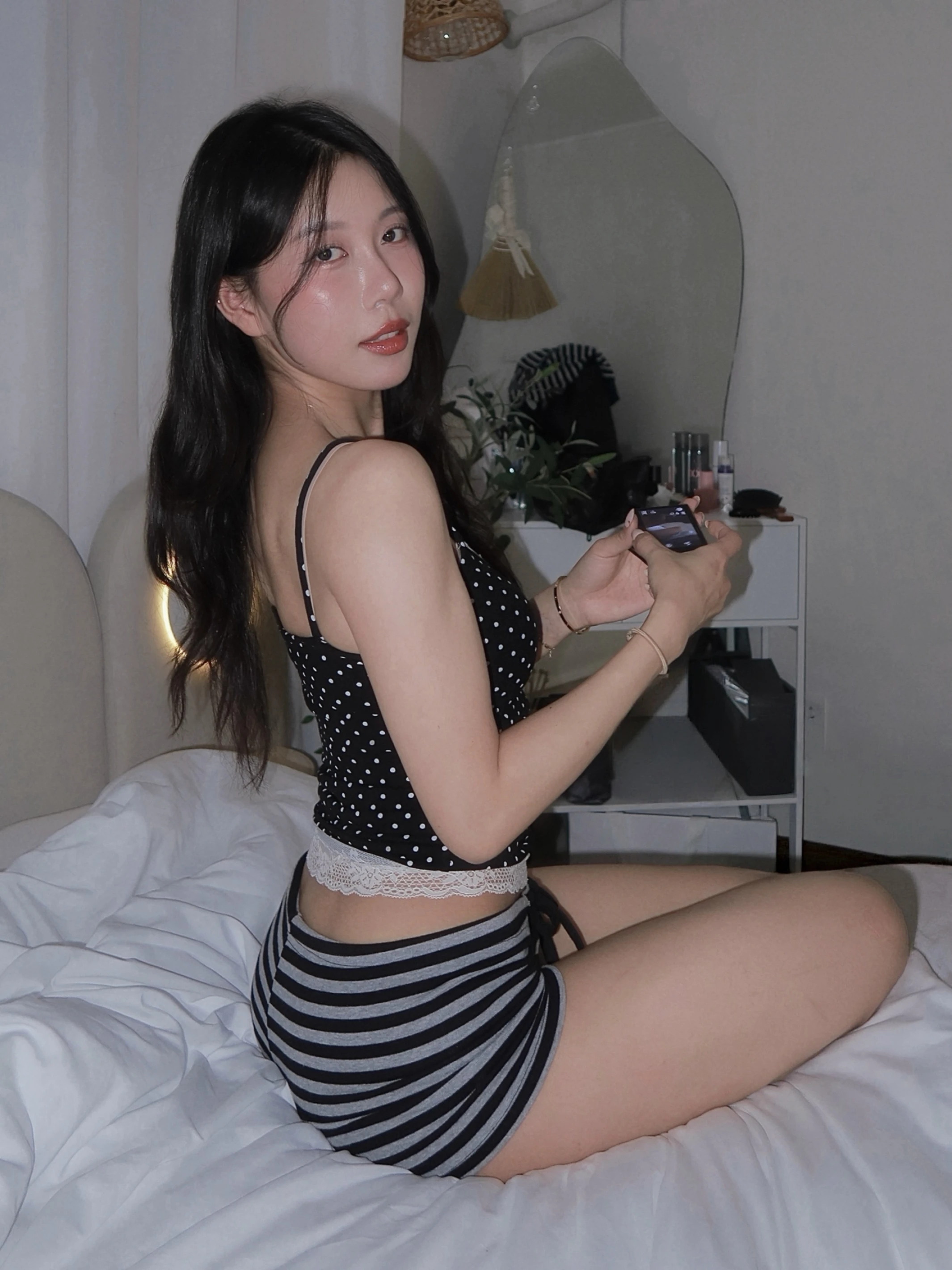 條紋抽繩短褲
