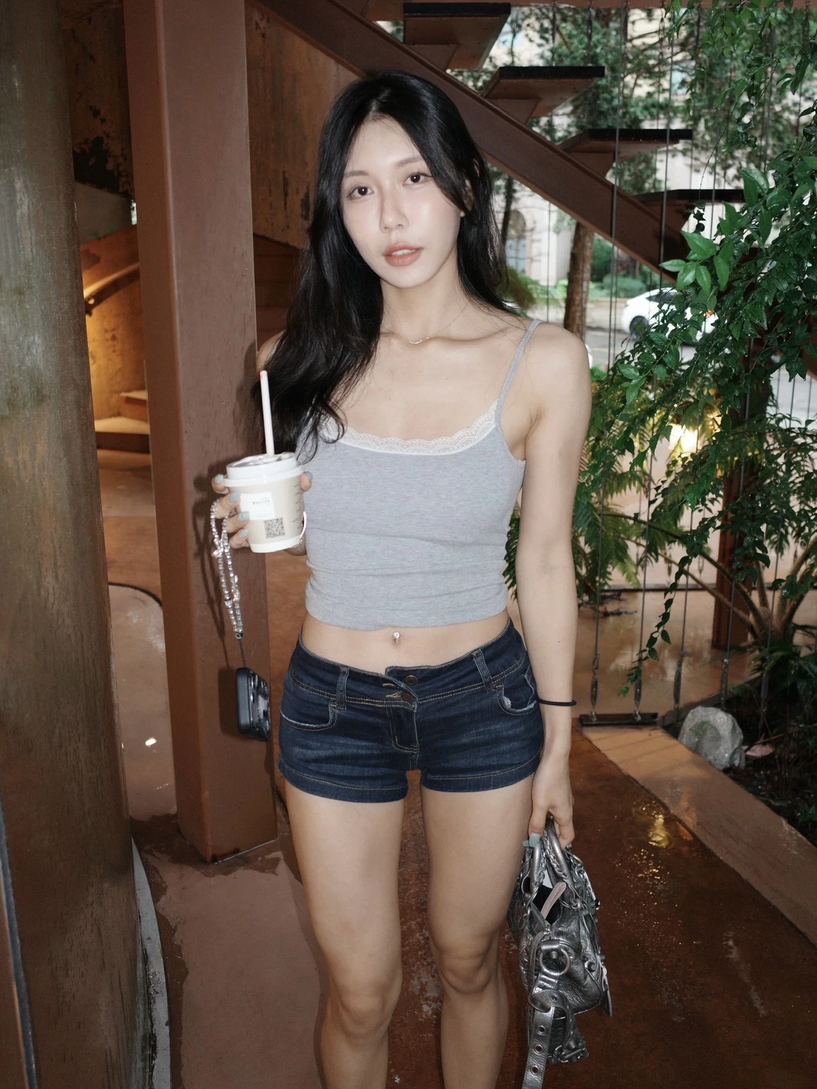 低腰復古牛仔短褲