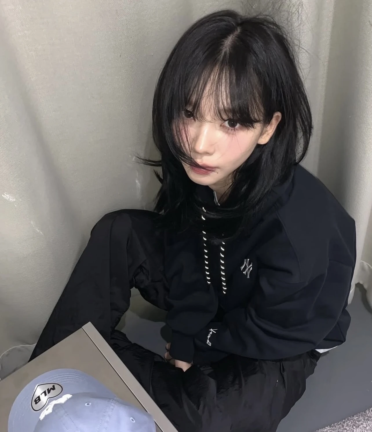 MLB x Karina限量洋基隊黑色帽踢/3AHDB7761-50BKS