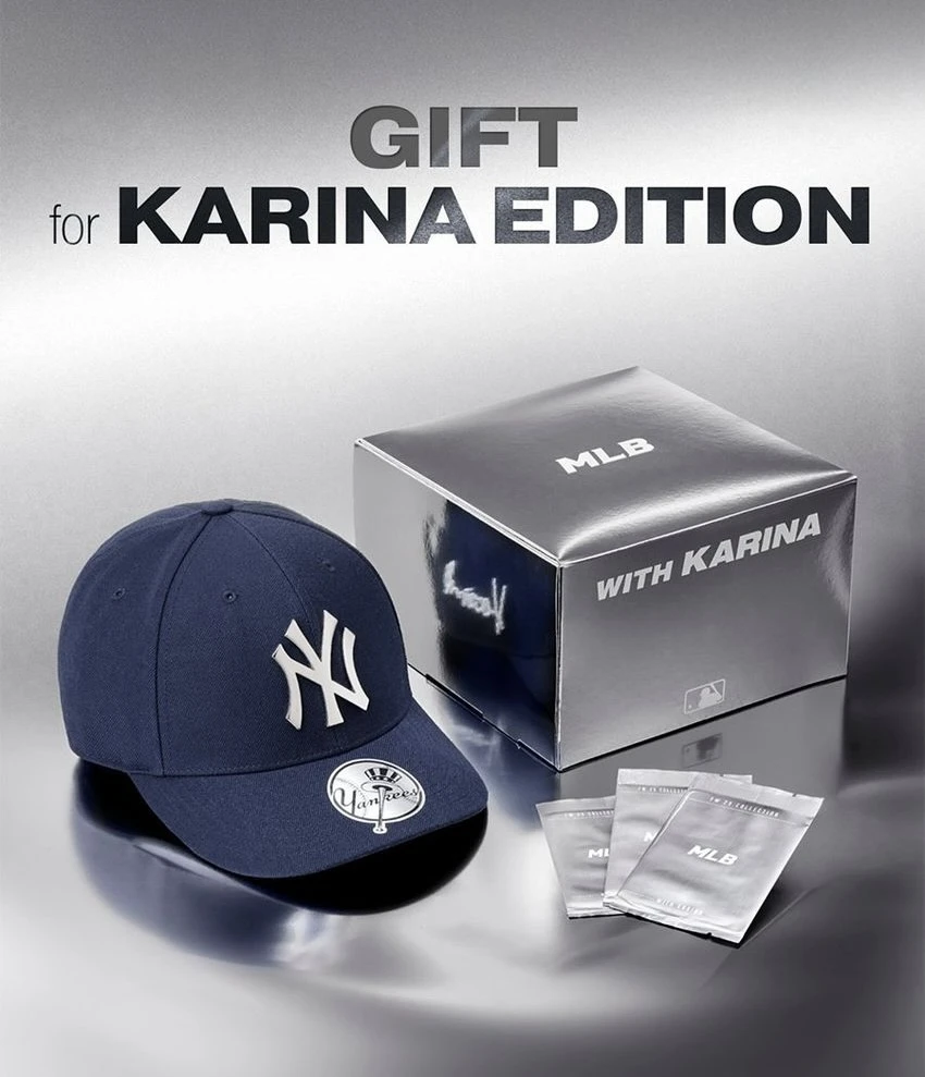 Aespa Karina X MLB一代刺繡簽名款限定聯名款棒球帽（含小卡）/3ACPKRN5N