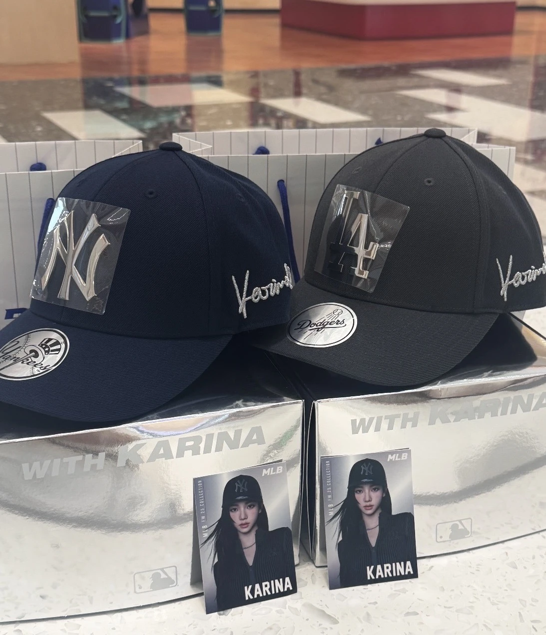Aespa Karina X MLB一代刺繡簽名款限定聯名款棒球帽（含小卡）/3ACPKRN5N
