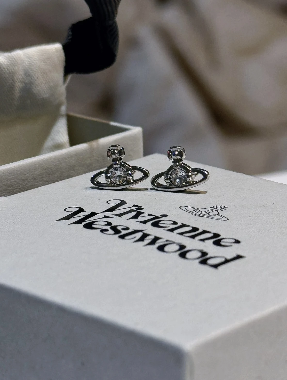 西太后耳環Vivienne Westwood Nano Solitaire Earrings Silver/62010037-02P116