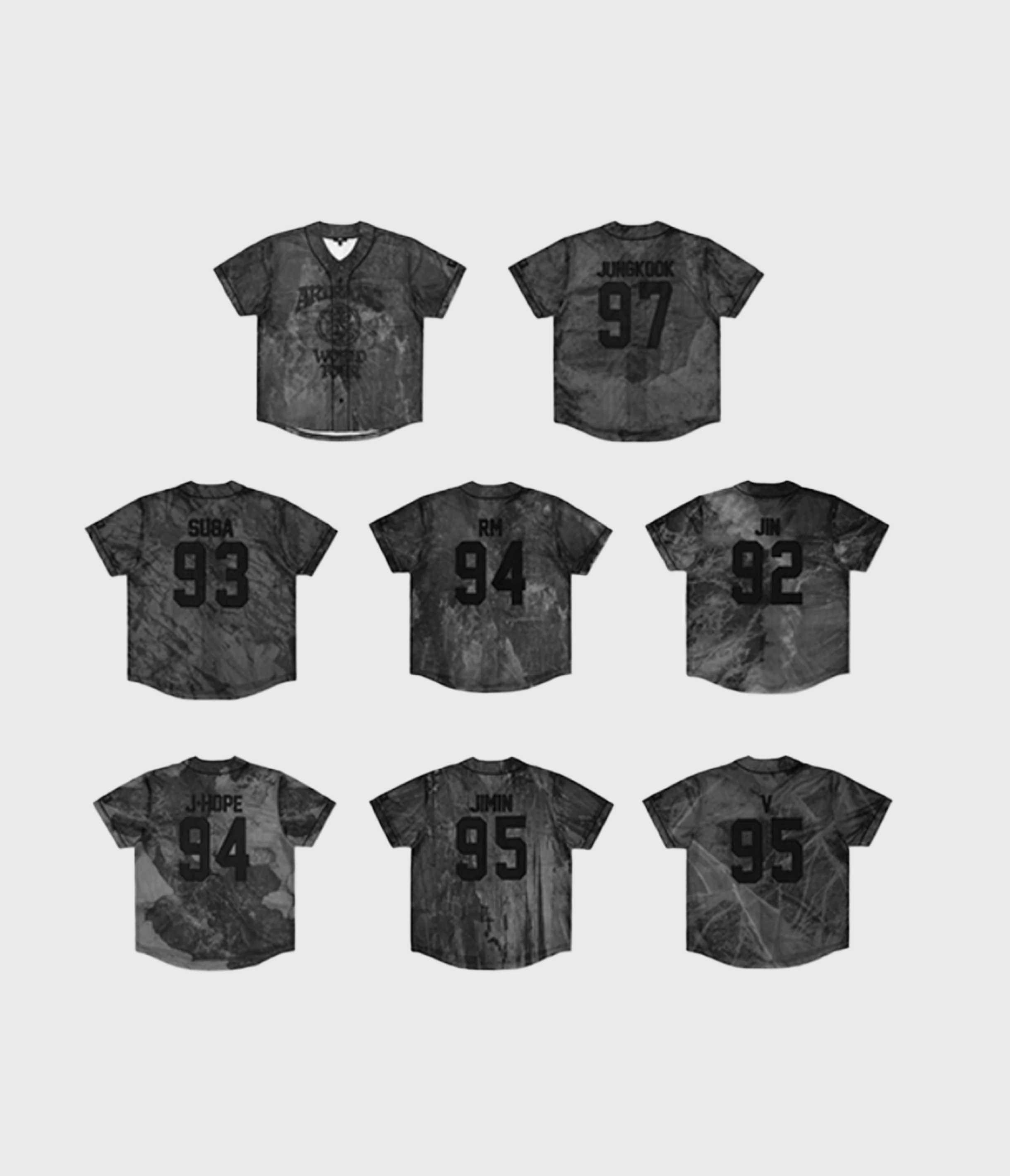 BTS WORLD TOUR ARIRANG 防彈少年團世巡官方成員球衣