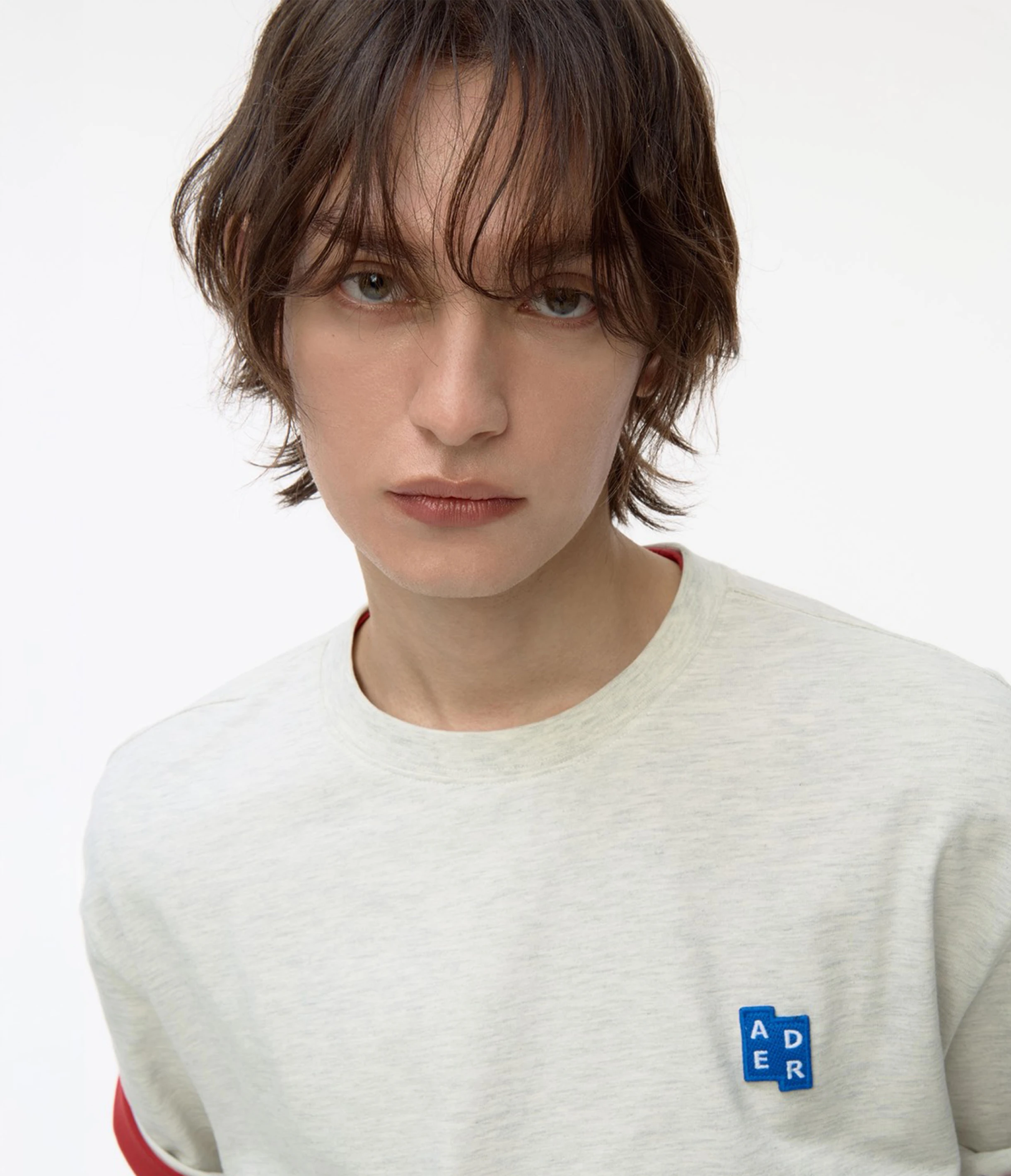 ADER ERROR Sig; BL Tag t-shirt 01 燕麥灰短袖上衣