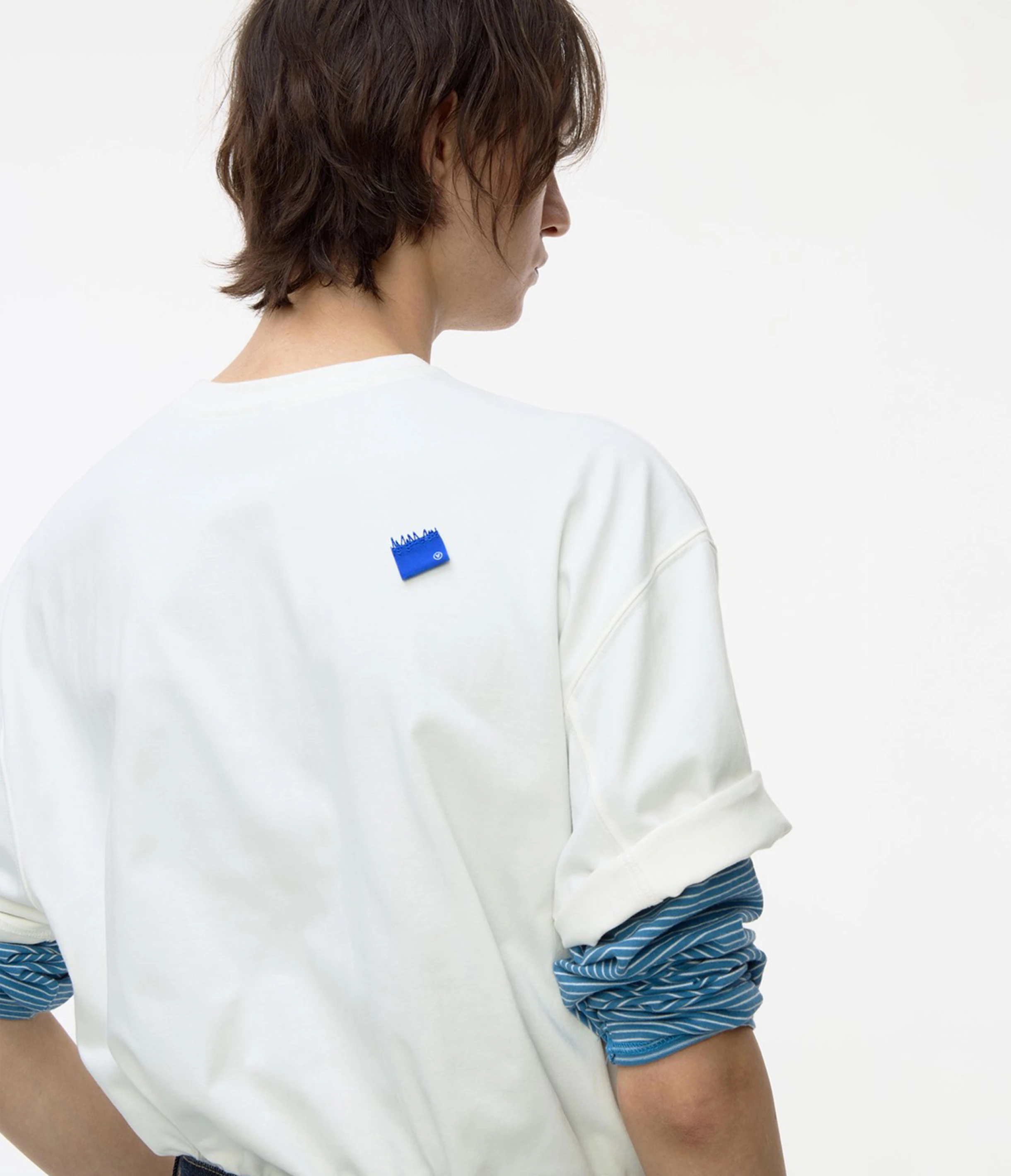 ADER ERROR Sig; BL Tag t-shirt 01 米白色短袖上衣 經典藍標
