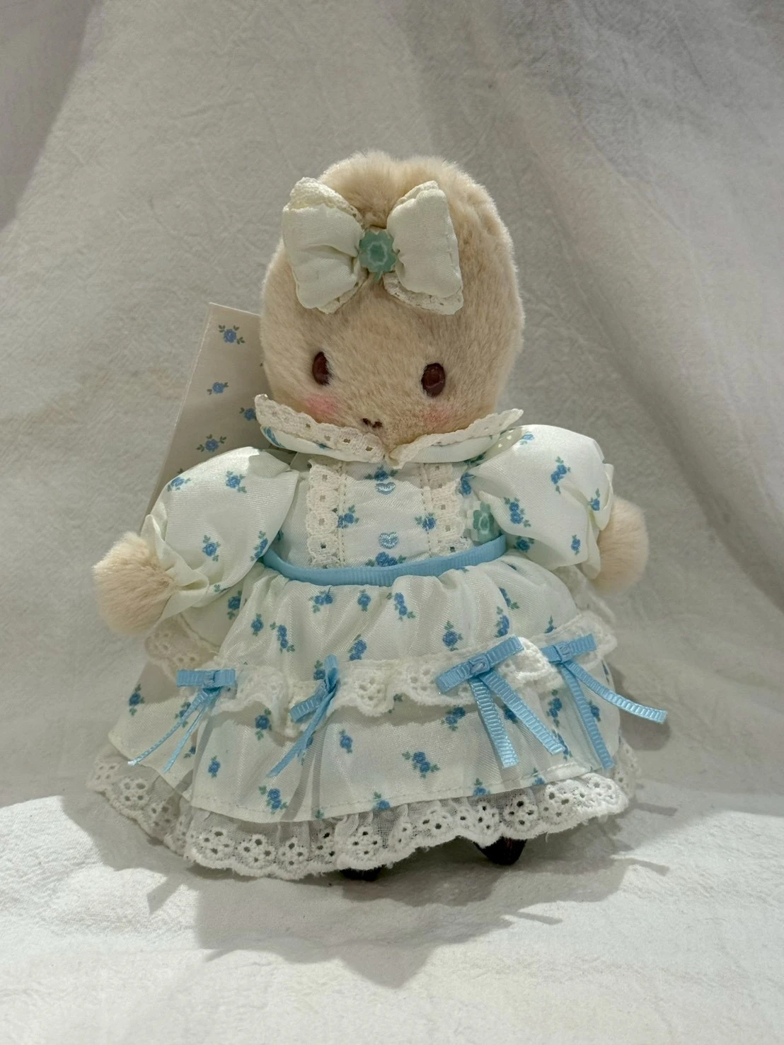 茉莉碎花布蕾絲吊飾(藍)
