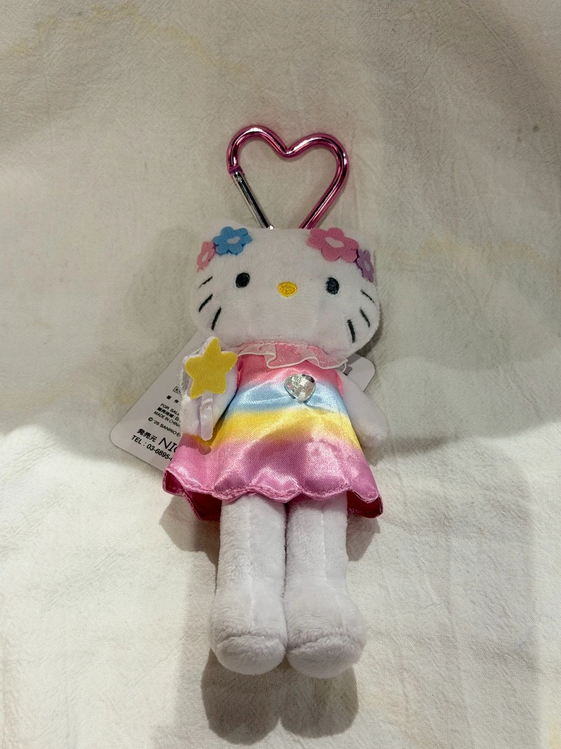 KITTY彩虹長腿愛心吊飾