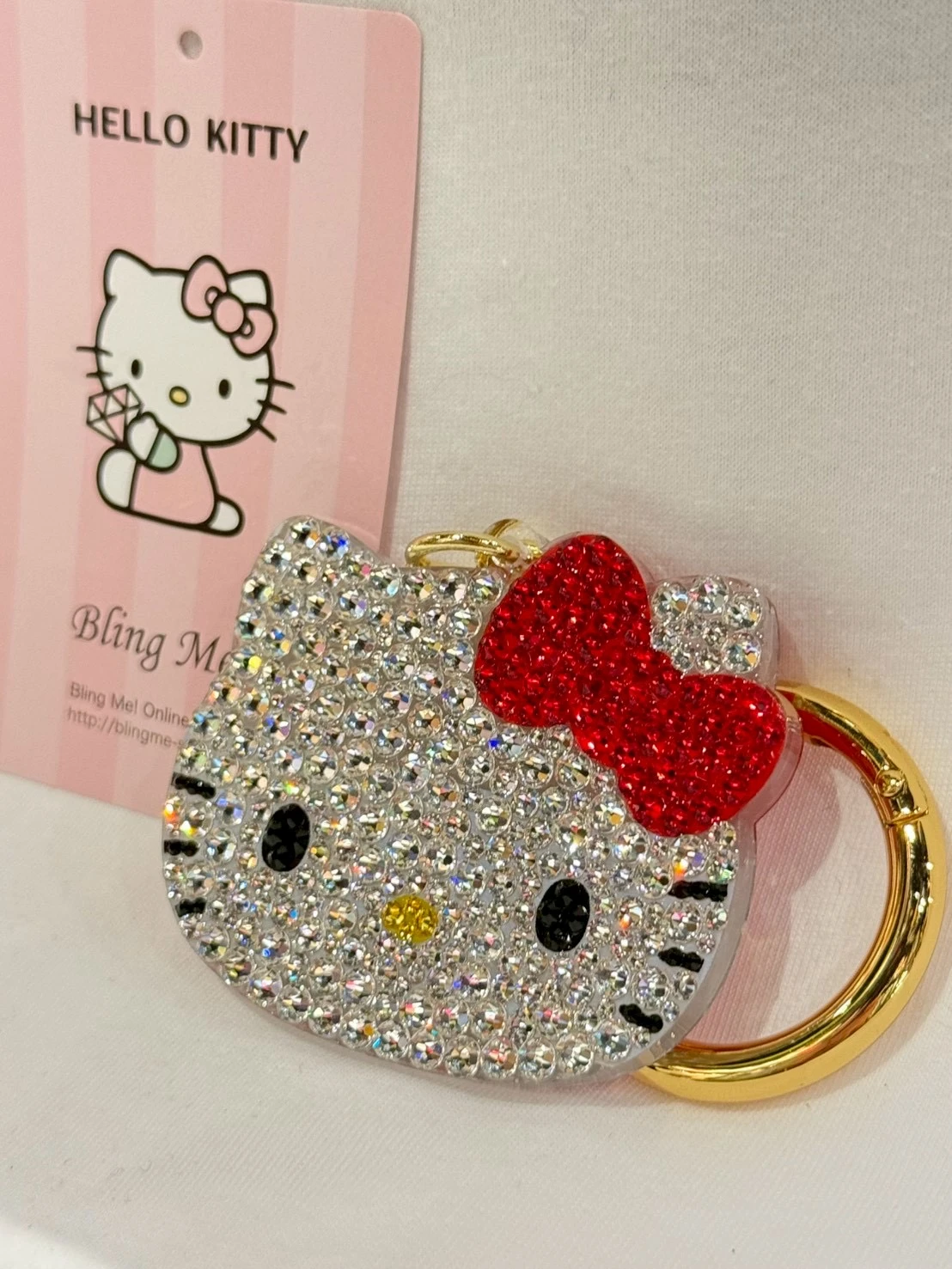 Bling Me施華洛世奇kitty大臉鑰匙圈（紅）