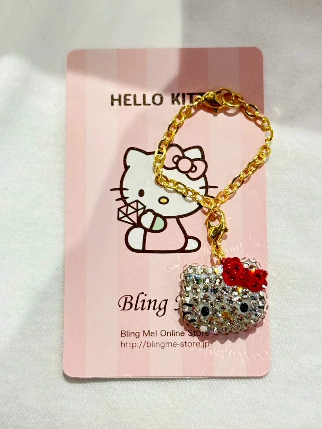 Bling Me 施華洛世奇kitty小頭吊墜（粉）