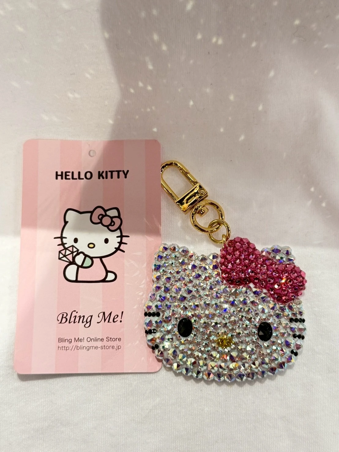 Bling Me施華洛世奇kitty大臉鑰匙圈(粉）
