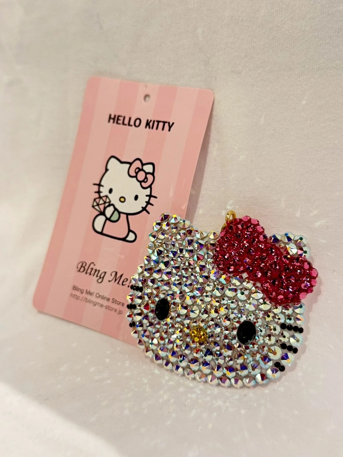 Bling Me施華洛世奇kitty大臉鑰匙圈(粉）