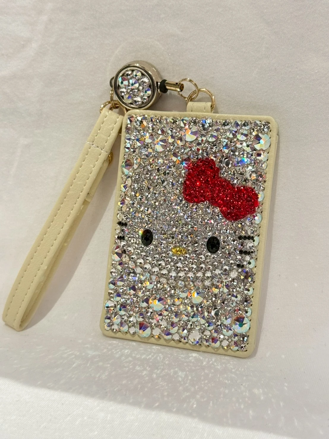 Bling Me 施華洛世奇kitty票卡夾吊飾（紅）