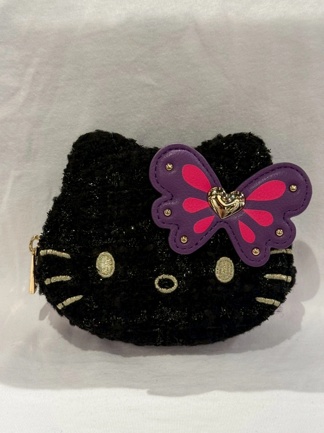 ANNA SUI 聯名KITTY毛呢零錢包吊飾