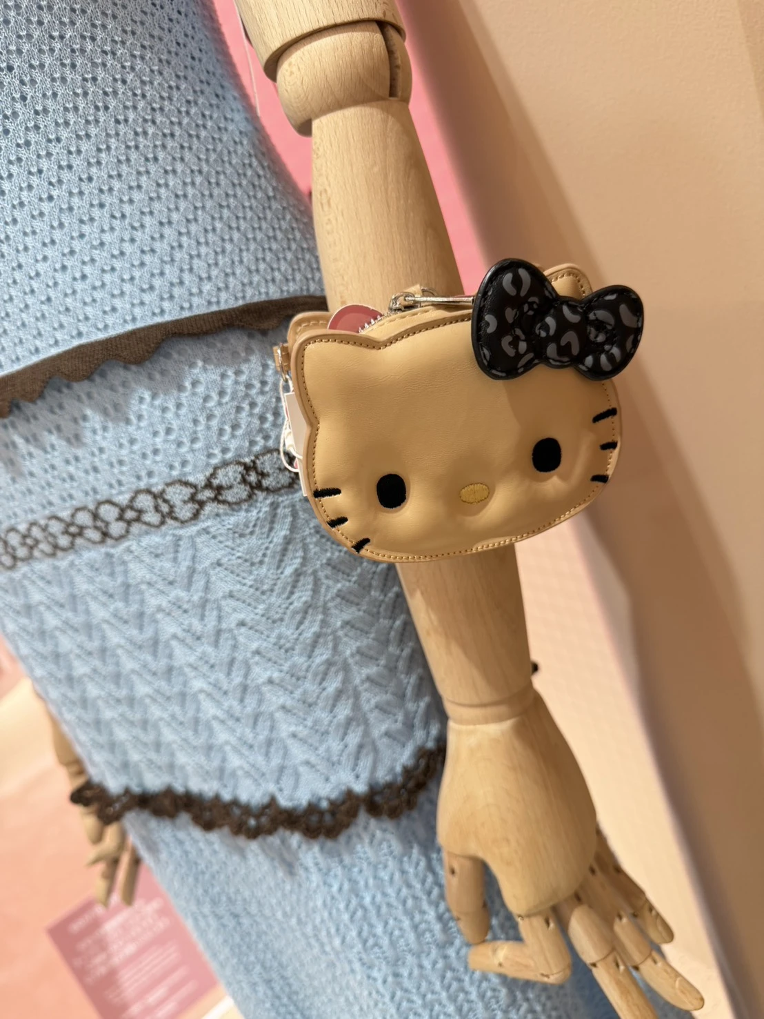 sanrio house限定kitty頭型豹紋零錢包吊飾