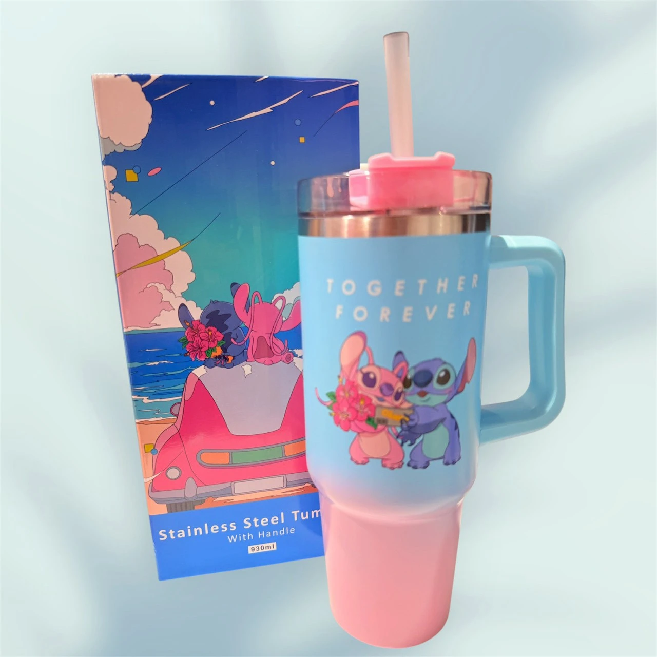 STORE限定史迪奇安琪拉吸管杯