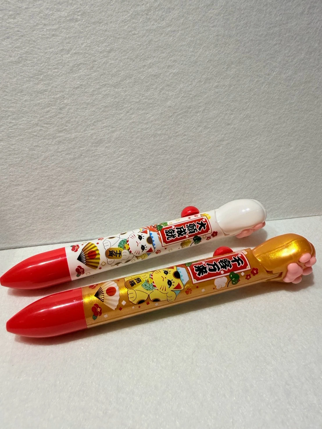 招財貓貓爪動動原子筆(白/金)