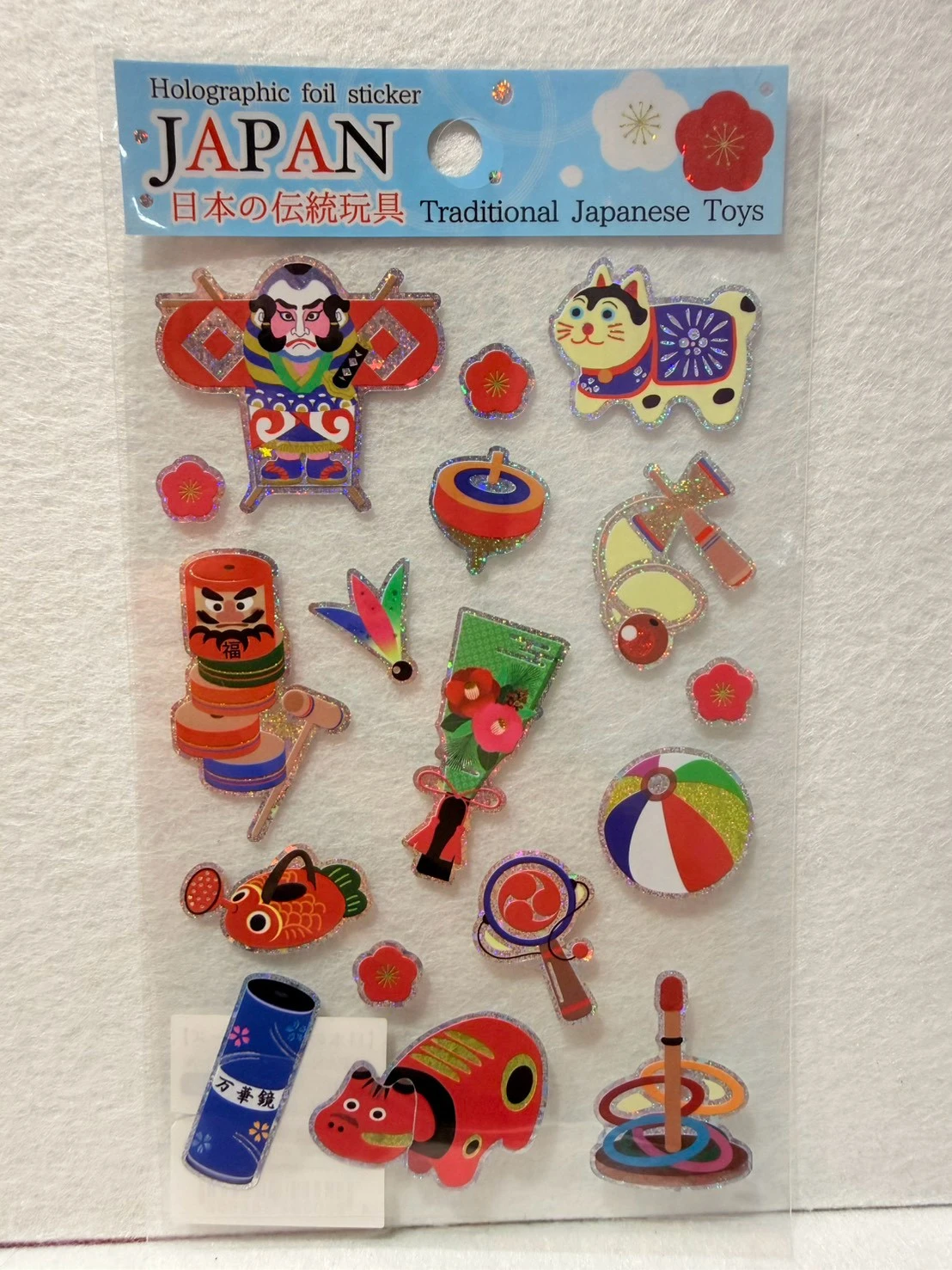 日本達摩緣起物閃亮亮貼紙