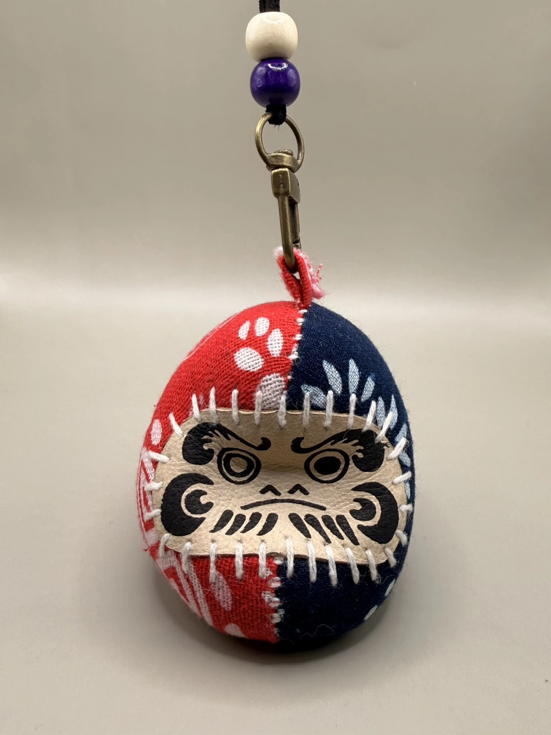 日本手作限定達摩真皮吊飾(大)