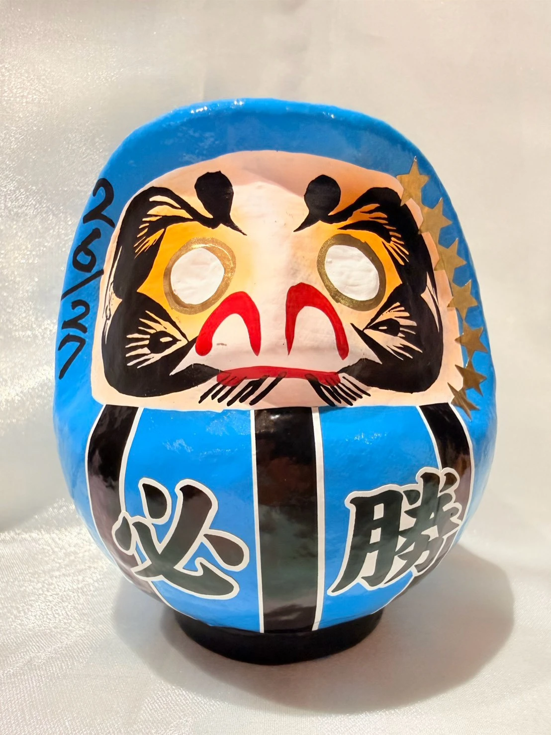 日本川崎大師必勝達摩藍黑直條擺飾