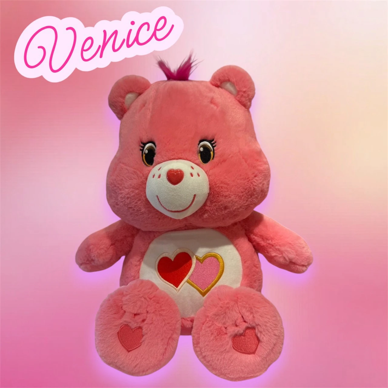 CARE BEARS泰國限定M號娃娃(雙愛心玫紅)