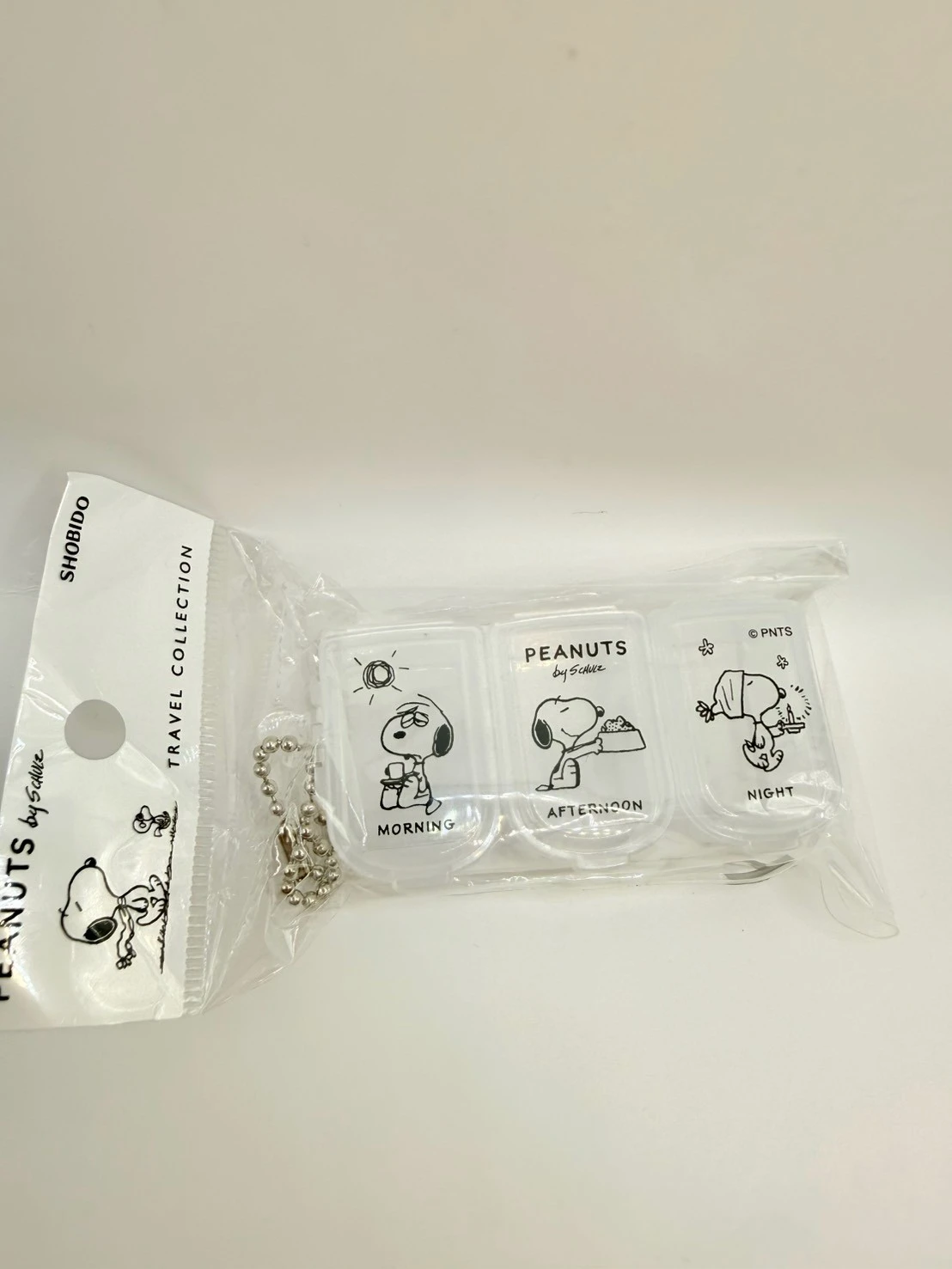 史努比三格隨身藥盒吊飾