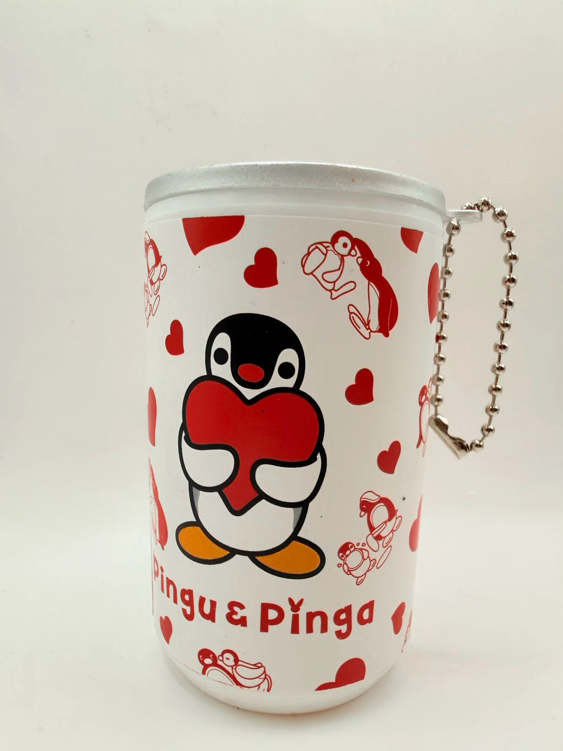 PINGU滿版愛心鐵罐濕紙巾吊飾