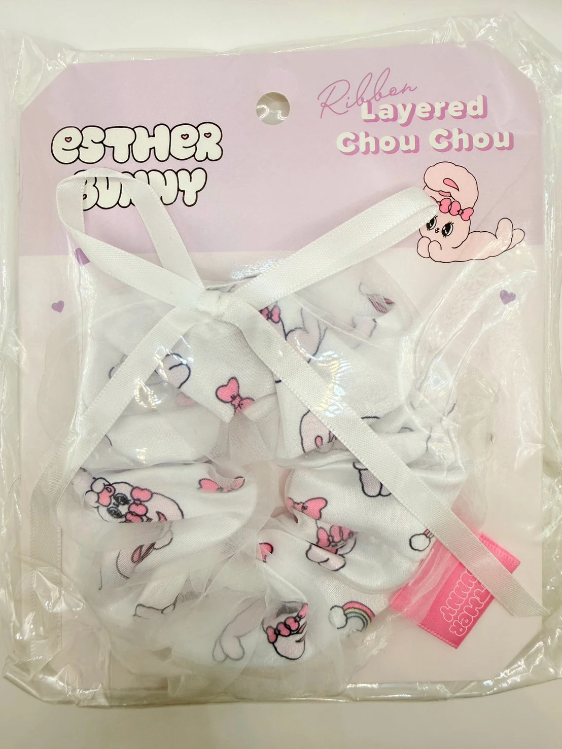 BUNNY滿版髮東大腸圈(白)