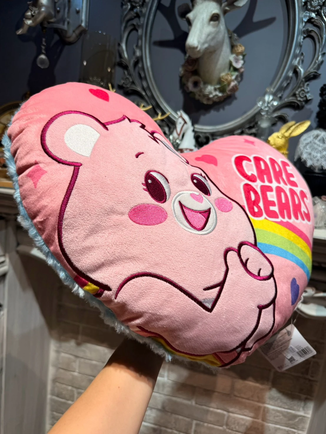 CARE BEAR 愛心/星星 彩虹抱枕靠墊(粉)(紫)