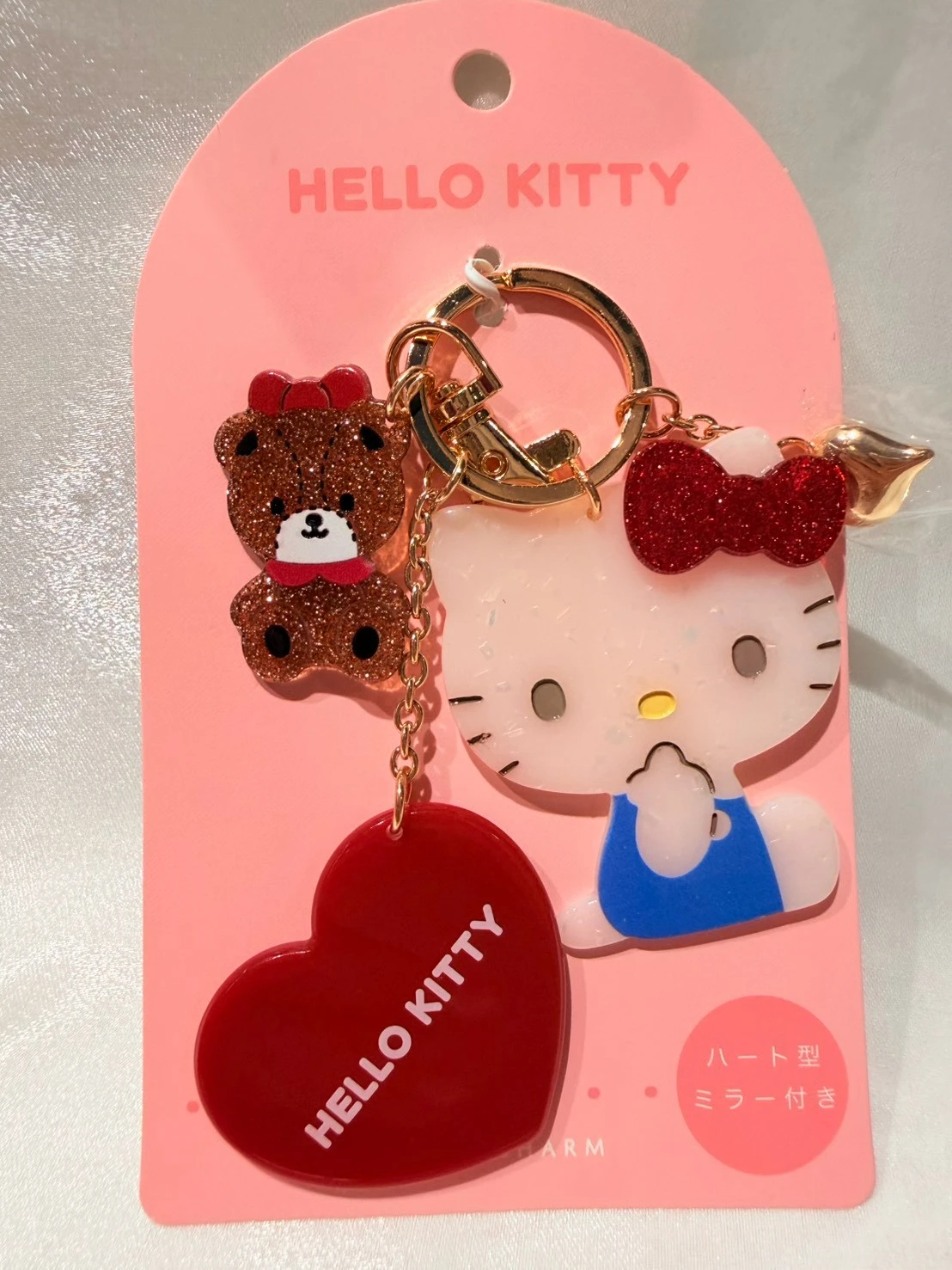 KITTY亮粉鏡子鑰匙圈