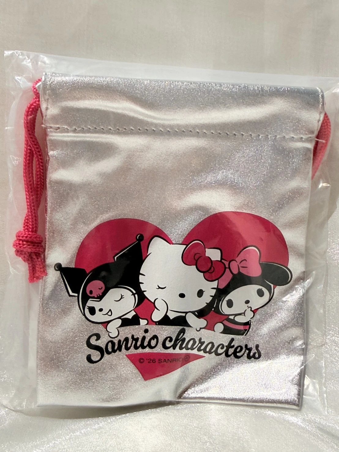 三麗鷗限定KITTY炫銀束口袋