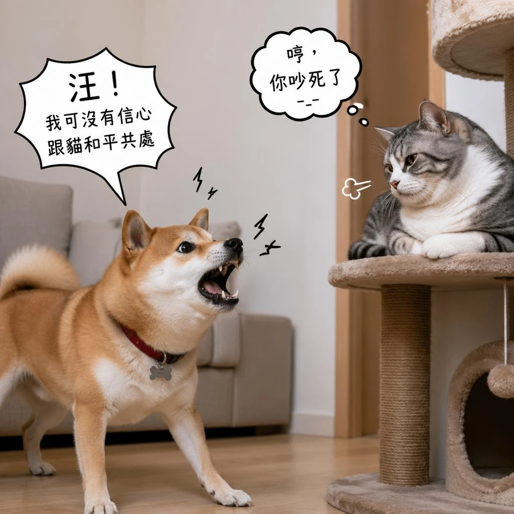 汪！我可沒有信心跟貓和平共處～汪汪！