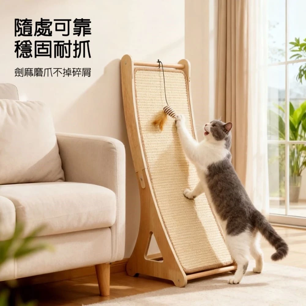 不佔空間 立式劍麻貓抓板