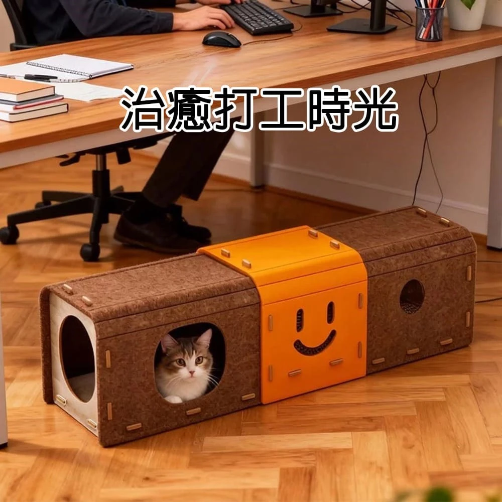 萌系笑臉造型  貓隧道貓窩