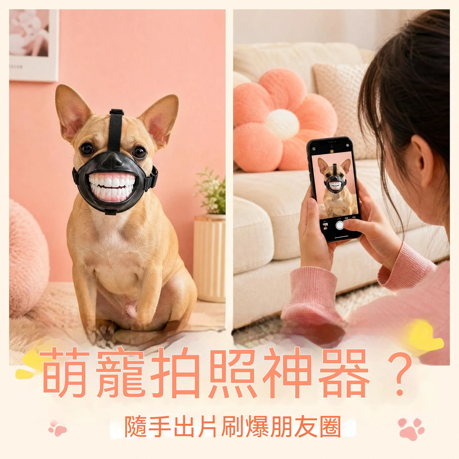 新款 搞怪狗狗大笑牙齒嘴套