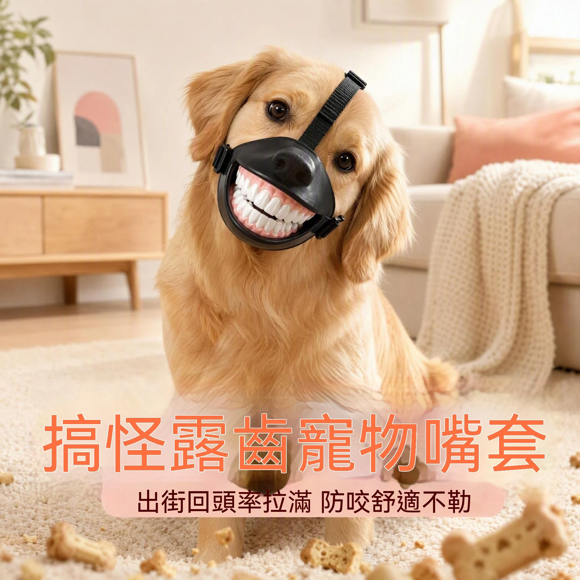新款 搞怪狗狗大笑牙齒嘴套