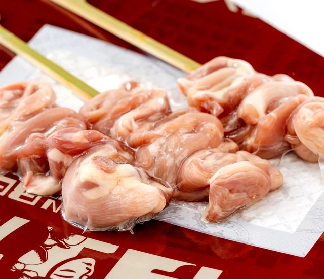雞頸肉串 · 去油脂