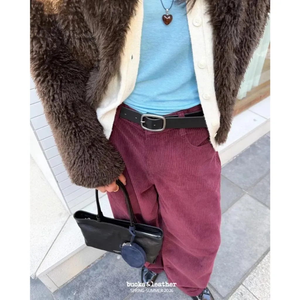 【現貨+預購】Bucks & leather -30mm 復古牛皮方圓皮帶 時髦俐落款 修身