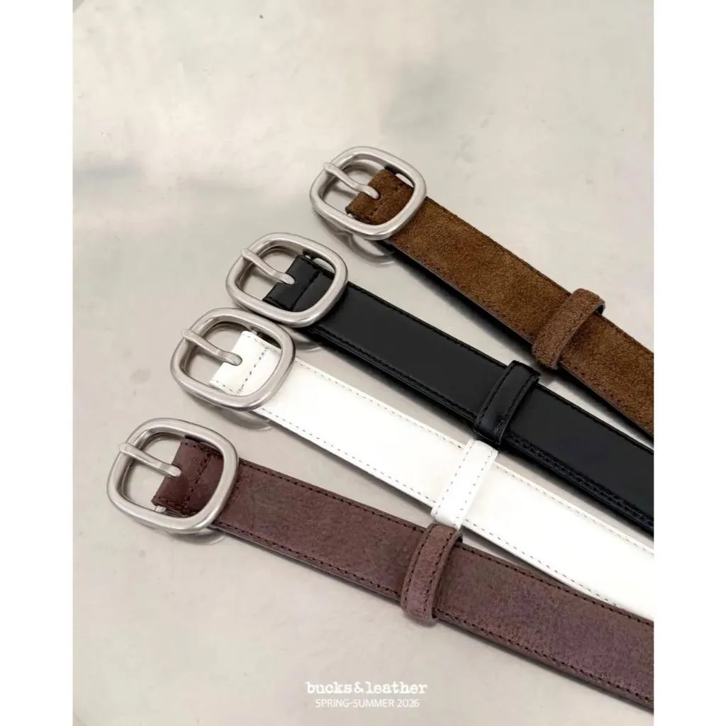 【全色現貨】Bucks & leather -25mm 方圓牛皮皮帶 時髦俐落款 修身