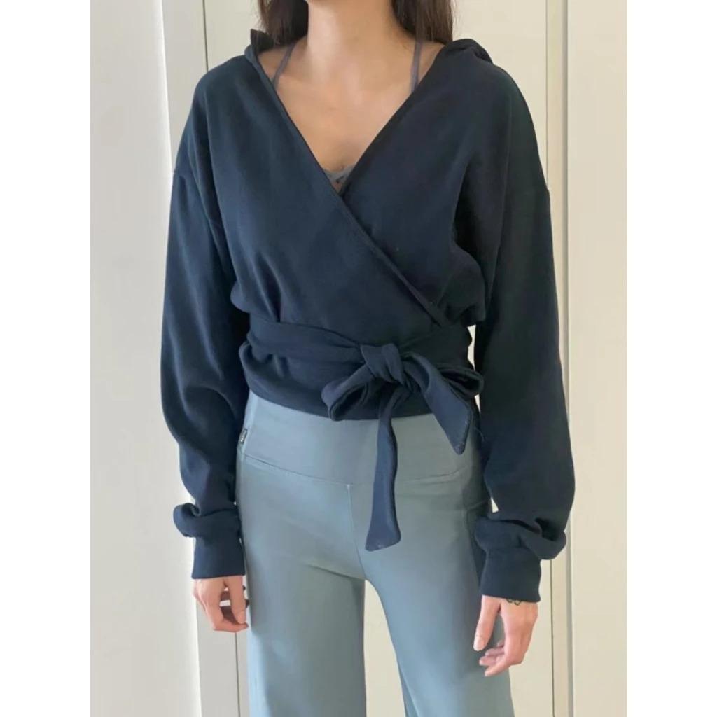 【預購】Mumu select。正韓瑜珈服Routine 連帽綁帶罩衫